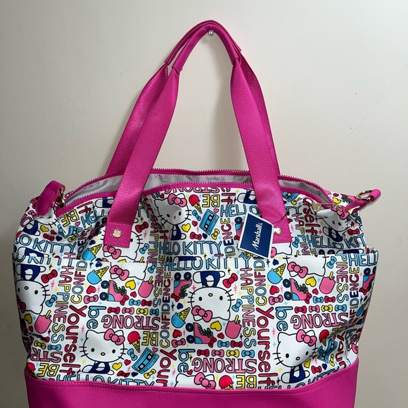 Hello Kitty Pink & White Duffle Bag - Carry On/Overnight Travel Tote NWT - Picture 7 of 16